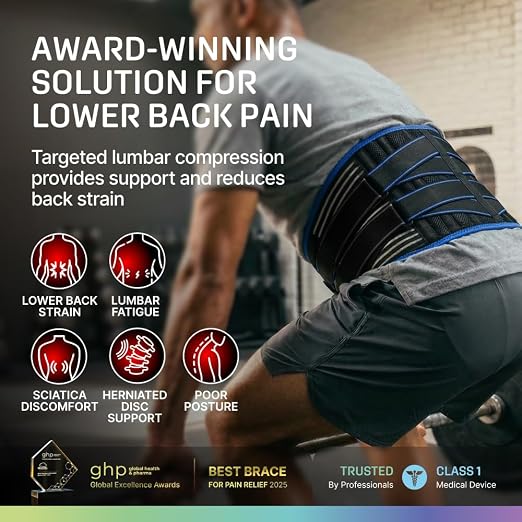Modvel Back Brace for Lower Back Pain Women and Men – Lumbar Support Belt for Sciatica, Herniated Disc, Muscle Strain – Adjustable Breathable Work Brace with 6 Stays – Support for Posture