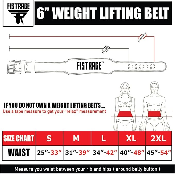 FISTRAGE Power Weight Lifting Leather Belt Gym Back Support Strap Training Fitness Exercise for Tough Workouts | Power Lifters | Supports Lumber Lower Back With Free Wrist Strap