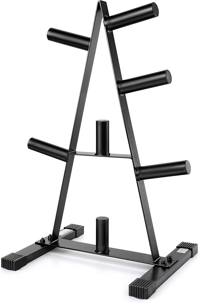 CAP 2-Inch Olympic Plate Tree Rack for Home Gym, Heavy-Duty A-Frame Weight Plate Storage Rack, Space-Saving Plate Organizer Stand, 5-Post & 7-Post, 300lb & 500lb Weight Capacity