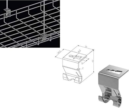 Kable Kontrol Hanging Hooks – Ceiling and Hanging Hardware - Wire Mesh Tray Cable Management Rack Cable Basket, Zinc Plated Steel NEC Approved for Network, Fiber Optic, Cabling Accessory