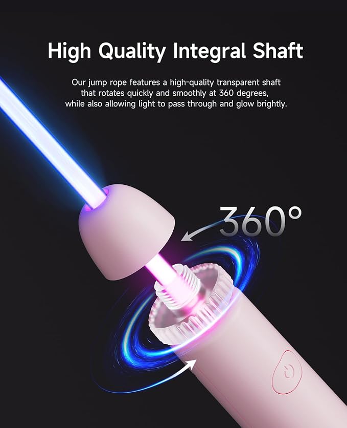 LED Jump Rope for Kids, Glow in The Dark Fun Fitness Gift | Rechargeable, 180-day battery, 9.2ft for ages 6+, colorful LED modes, birthday gift, outdoor fun