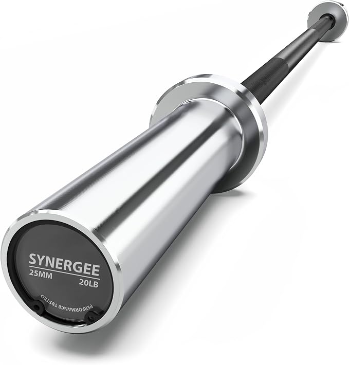 Synergee Olympic Barbell – 20/25 lb, 2" Bar, 350 lb Cap, Magnetic Collars