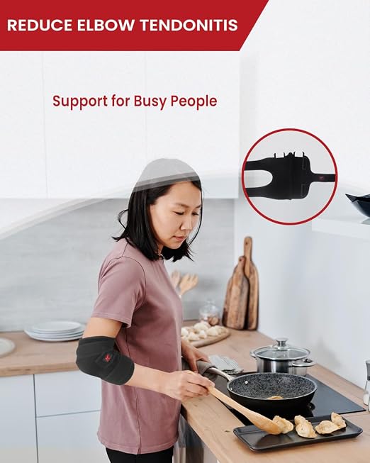 Hurmoya Elbow Brace Night Sleep, Cubital Tunnel, Ulnar Nerve Entrapment | Comfortable Compression Sleeve Immobilizer, Elbow Splint with 2 Removable Metal Splints, Pain Relief for Men and Women (M)