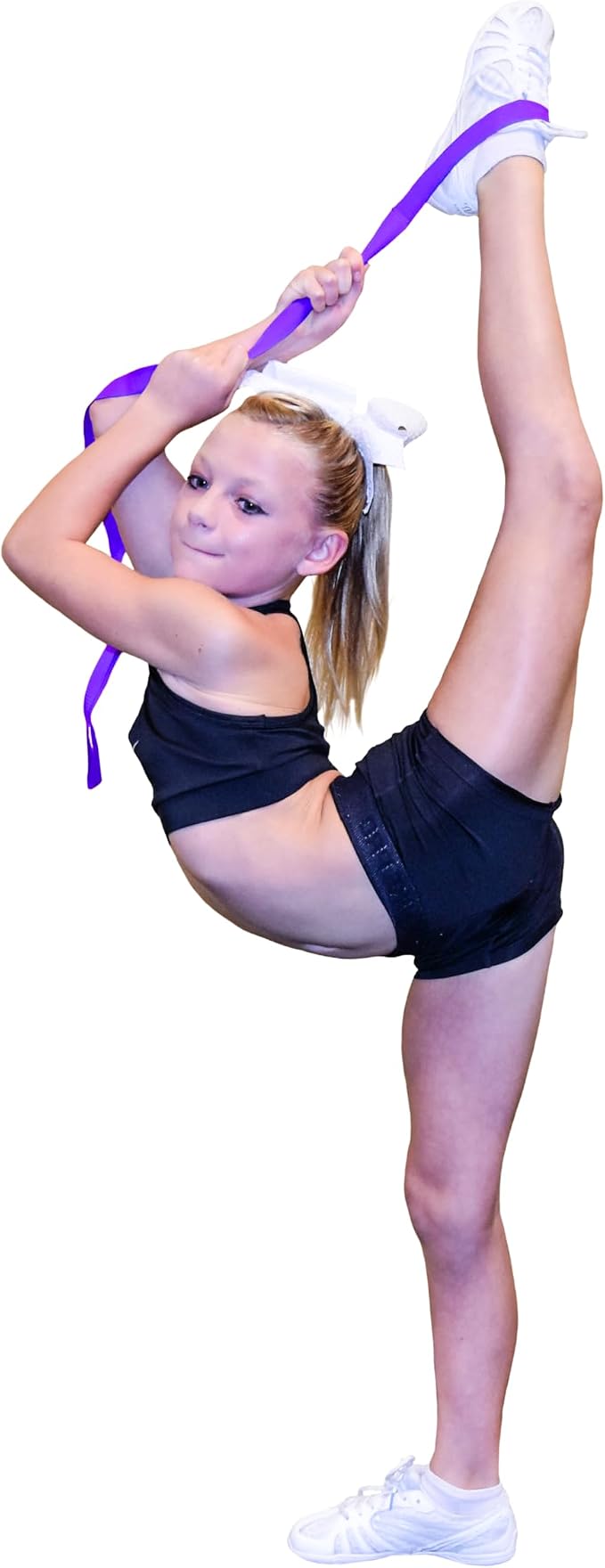 Tumble Pro X Ankle Straps Kit – Cheerleading Standing Tumbling Equipment, Gymnastics Backhandspring Trainer – Includes Flexibility Stunt Stretch Strap – Blue, Pink, Purple
