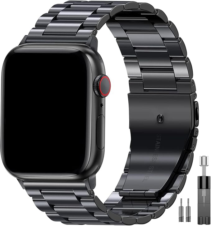 EPULY Metal Band Compatible with Apple Watch Bands for Men 49mm 46mm 45mm 44mm 42mm 41mm 40mm 38mm, Business Stainless Steel Strap for iWatch Bands Series 11 10 9 8 7 6 5 4 3 2 1, SE3 2 1, Ultra3 2 1 | Stainless Steel Strap Suitable for Business Settin...