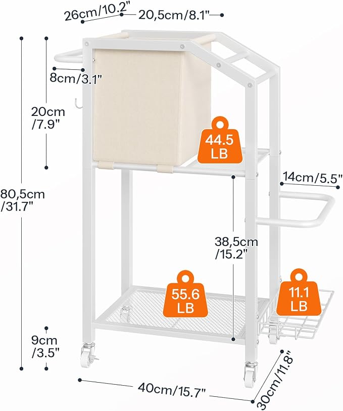 HOOBRO Dumbbell Rack, Weight Rack for Dumbbells, Yoga Mat Storage Rack, Home Gym Storage Rack for Dumbbells Kettlebells Foam Roller, Workout Storage Organizer with Wheels & Hooks