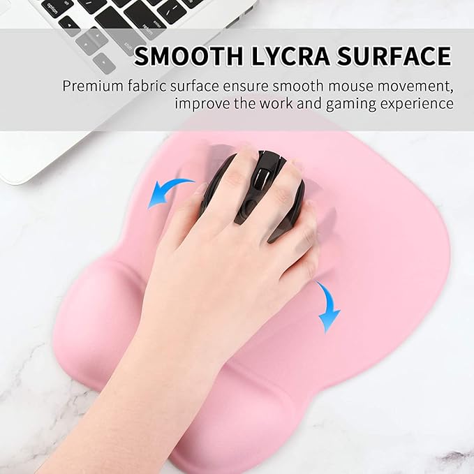 EooCoo Ergonomic Mouse Pad with Wrist Rest, Memory Foam Support Mousepad | Non-Slip Base for Computer, Cafe, Home & Office, 9.64 x 8.26 in Office Desk Accessories, Carpal Tunnel Relief