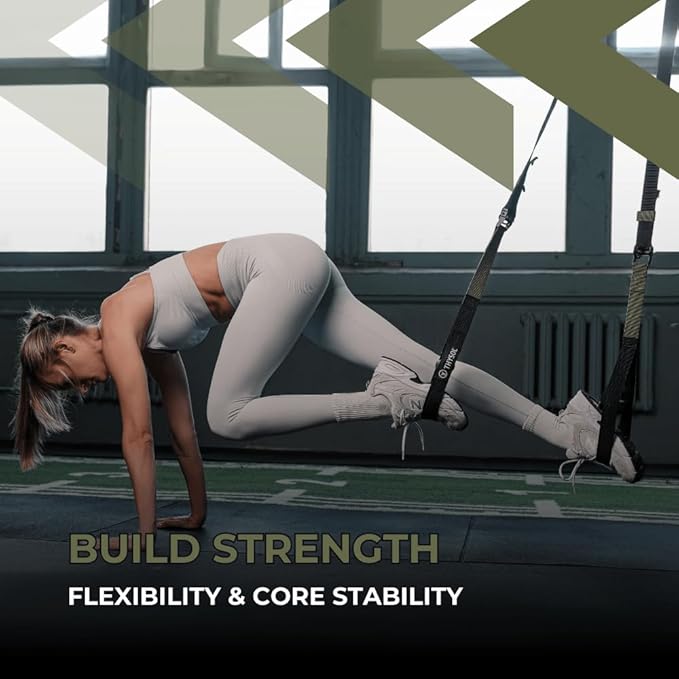 THYSOL Resistance Trainer Pro Xtreme Straps Army | Sling Trainer Set with Adjustable Door Anchor | Fitness Home Workouts - Suitable for Travelling & for Training Indoor & Outdoor
