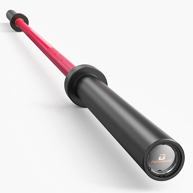 PAPABABE 7ft Barbell 45lb Olympic Barbell 1000/1500lbs Capacity Home Gym | 7ft 45lb 2" Olympic Barbell, 1000/1500lbs Capacity, Hybrid Needle Bearings & Bushings for Squat Curl Deadlift