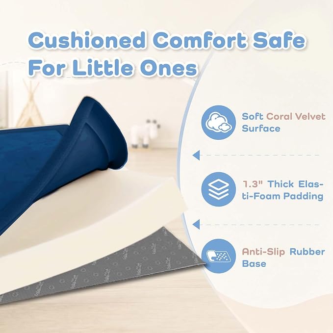 1.3" Thick Baby Play Mat for Floor,39x59 Memory Foam Tummy Time Mat | Ultra Soft Playmat for Baby,Tummy Time Foam Mats,Cushioned for Infant,Kids and Toddler Crawling,Easy Care