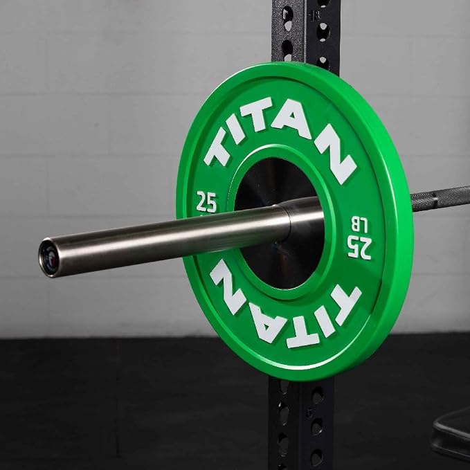 Titan Fitness Elite Olympic Bumper Plates, Competition Weight Plates, Rubber with Steel Hub Insert, Sold as a Pair, for Olympic Weightlifting and Cross-Training Workouts