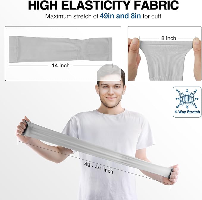 LUOLIIL VOE Sun Protection Cooling Arm Sleeves for Men &Women,Compression Sleeves for Football, Golf & Volleyball