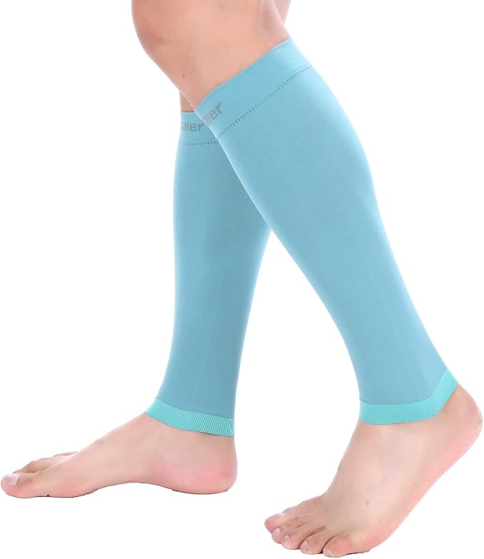 Doc Miller Compression Calf Sleeve for Men & Women, 20-30mmHg | Graduated Support for Running, Shin Splints, Calf Strain, Knee High, Small to 6XL Plus Size
