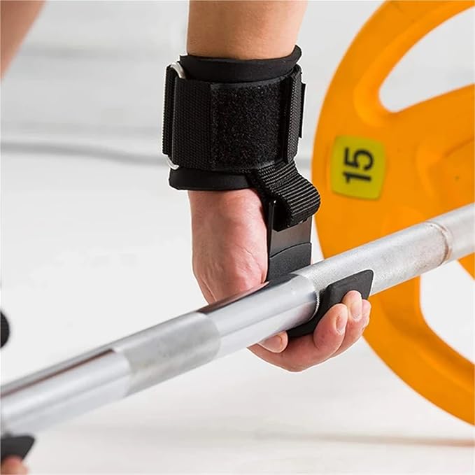 Weight Lifting Hook Grips with Wrist Wraps Hand-Bar Strap Gym Fitness Pull-Ups Power Gloves
