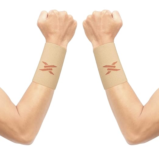 THX4COPPER Compression Wrist Sleeve(1 Pair) -Copper Infused Wrist Support for Men &Women-Improve Circulation and Recovery (XXX-Large, Beige)