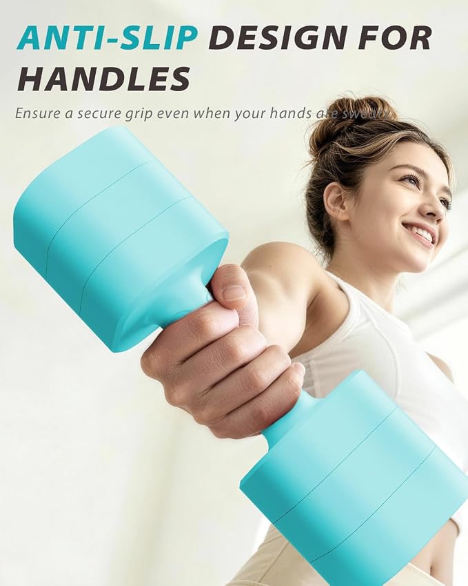 Ragebby Adjustable Dumbbell Set of 2, Weights for Men and Women at Home | Anti-slip Handle, Weights Dumbbells Set, 2lb/3lb/5lb/10lb/15lb/20lb for Pilates, Yoga, Strength Training