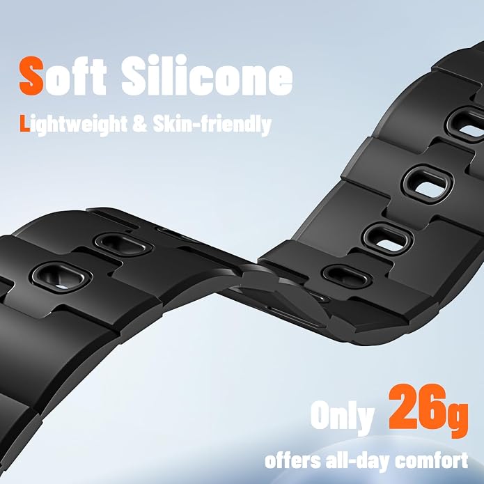 Bandletic Magnetic Silicone Watchband Compatible with All Apple Watch | Strong Magnet Sport Strap for iWatch Ultra 49mm Series 11-1 SE 46mm 45mm 44mm 42mm 41mm 40mm 38mm, Ideal for Men Women