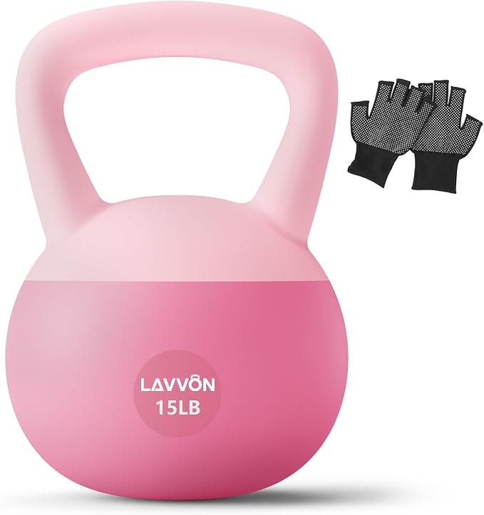 Soft Kettlebell - Cushioned Impact-Resistant Base and Anti-Slip | Kettle bell Anti-Slip Grip Weight for Home Workouts, Safe Strength Training Kettlebells Sets for Women& Men - Non-Slip Gloves