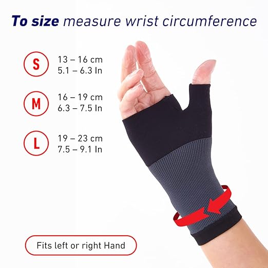 Neo-G Wrist and Thumb Support for Arthritis, Joint Pain, Tendonitis, Sprain - Wrist Brace Wrist Compression Hand Support - S - Black