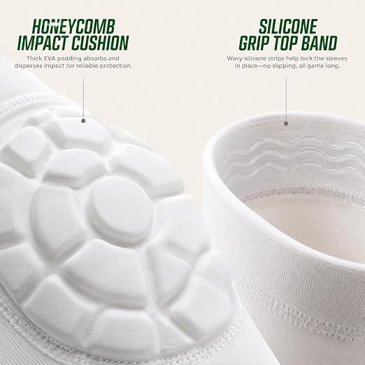 AceList Kids Youth Elbow Pads (Pair) - Honeycomb Padded Compression Arm Sleeves for Baseball, Softball, Volleyball & Basketball - Youth Elbow Guard for Boys & Girls Ages 5-15