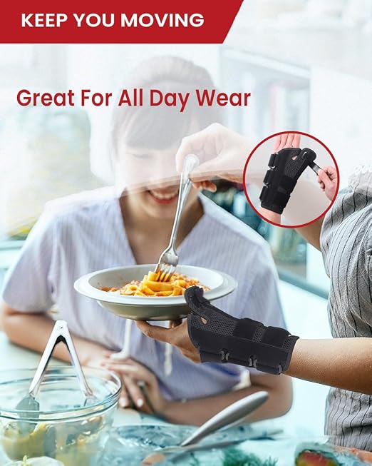 Wrist Brace Thumb Spica Splint for Carpal Tunnel, Right Hand | De Quervain's Tenosynovitis, Tendonitis & Arthritis, Trigger Thumb Support for Men and Women, Large