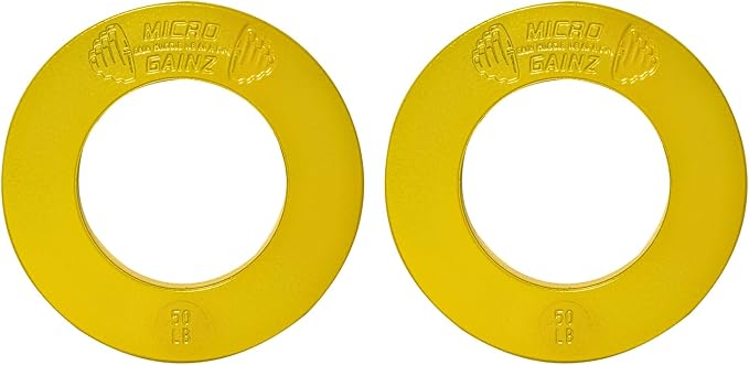 Micro Gainz Calibrated Fractional Weight Plate Set of 2 Plates, Choose Set (.25LB-1.25LB), Designed for Olympic Barbells for Strength Training & Micro Loading Bar Weights, Made in USA