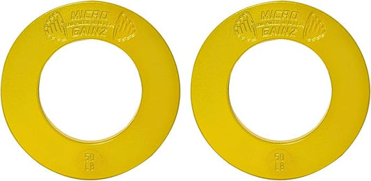 Micro Gainz Calibrated Fractional Weight Plate Set of 2 Plates, Choose Set (.25LB-1.25LB), Designed for Olympic Barbells for Strength Training & Micro Loading Bar Weights, Made in USA