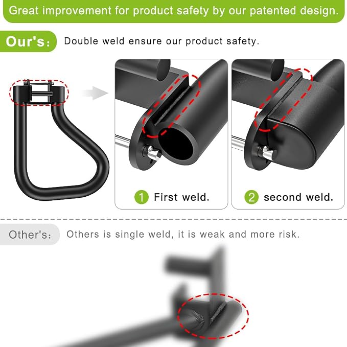 SELEWARE Dip Bar Attachment for Power Rack, 2 x 2 Tube, Multi Grip Handle | Fully Welded Steel Design, Stable Support for Dips, Pull Ups and Strength Training, Ideal for Home Gym Workouts