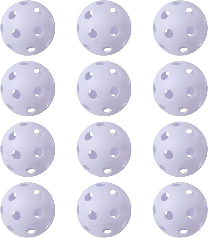 GSE Plastic Practice Baseballs, Hollow Airflow Softballs Training | 26-Holes Lightweight Balls, for Pitching, Batting, Catching for All Skill Levels, for Indoor & Outdoor Games, 2.75", 0.9 oz