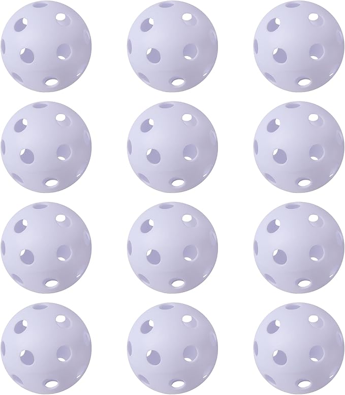 GSE Plastic Practice Baseballs, Hollow Airflow Softballs Training | 26-Holes Lightweight Balls, for Pitching, Batting, Catching for All Skill Levels, for Indoor & Outdoor Games, 2.75", 0.9 oz