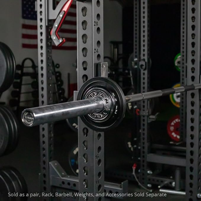 Titan Fitness Olympic Calibrated Steel Powerlifting Plates, Machine Precision Steel Discs
