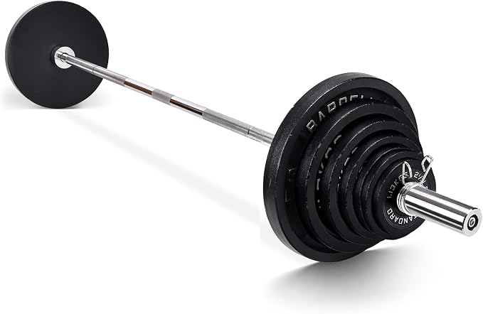 Fitvids 2 Inch Olympic Barbell Weight Plates Set, 255 LB(2.5-45 LB) Barbell Weight Set for Home Gym Strength Training, Deep Grip Edge
