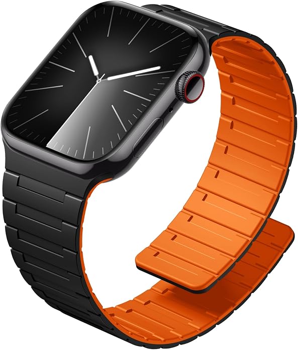SNBLK Magnetic Watchband Compatible with Apple Watch for Men 44mm 45mm 46mm 49mm 42mm 41mm 40mm 38mm Women, Silicone Sport Strong Magnet Strap for iWatch Series 11 Ultra 3 Ultra 2 Se 10 9 8 7 6 5 4 1