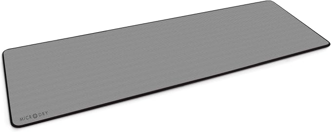 MICRODRY Multi-Purpose Fitness Mat, Cushioned & Non-Slip Foam for Yoga, Pilates, HIIT, Skid-Resistant and Tear-Resistant, 24"x72" with Carry Strap