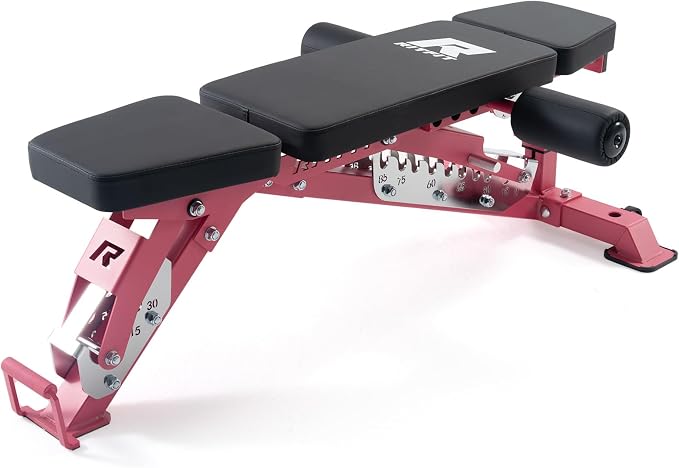 RitFit 3-Section Adjustable Weight Bench for Home Gym, 1600LB Capacity | Incline Decline Flat, 10 Backrest & 5 Headrest Positions, Full Body Strength Training with 14GA Steel Frame