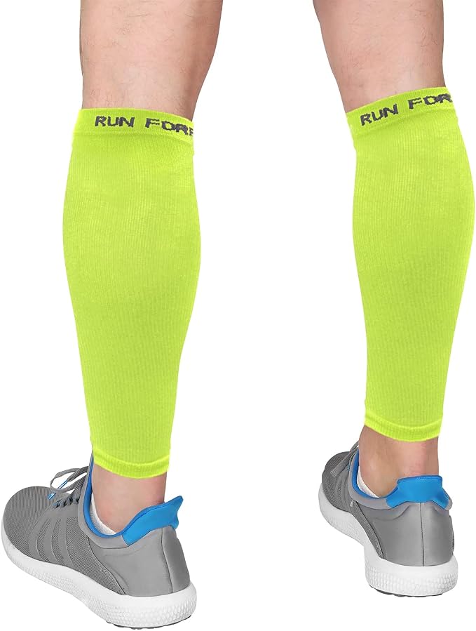 Run Forever Calf Compression Sleeve for Men & Women, 20-30mmHg Compression | Leg Sleeve for Shin Splints, Varicose Veins, Swelling & Pain Relief | Footless socks for Running, Cycling & Travel