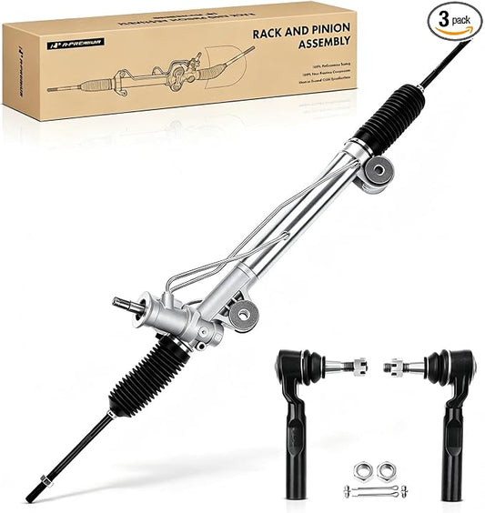 A-Premium Power Steering Rack and Pinion Assembly with Outer Tie Rod Ends | Fits Chevy Silverado 1500 & GMC Sierra 1500 1999-2006 RWD Only, Eliminates Leaks & Annoying Hydraulic Steering Noise