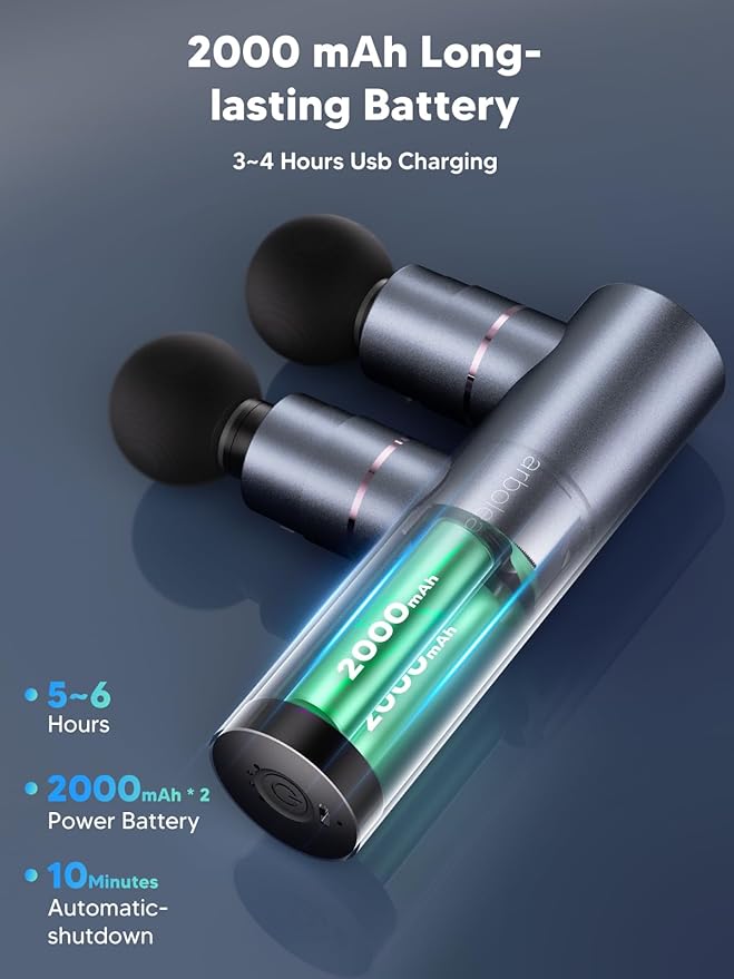 arboleaf Mini Massage Gun Deep Tissue, Portable Percussion Muscle Massager | Dual Head Massage Design Targets Two Muscle Areas at Once for Efficient Deep Tissue Relief and Full-Body Recovery