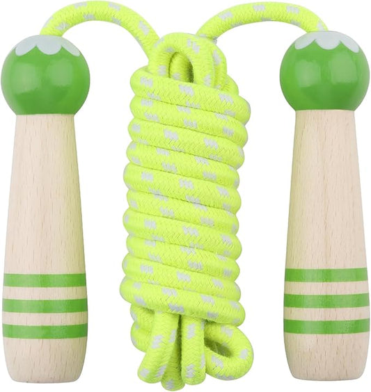 Jump Rope for Kids, Lorvain Adjustable Skipping Rope | Kids Jump Ropes with Wooden Handle for Girls Boys, Weighted Jumping Ropes for Fitness Workout Exercise Outdoor Fun Activity