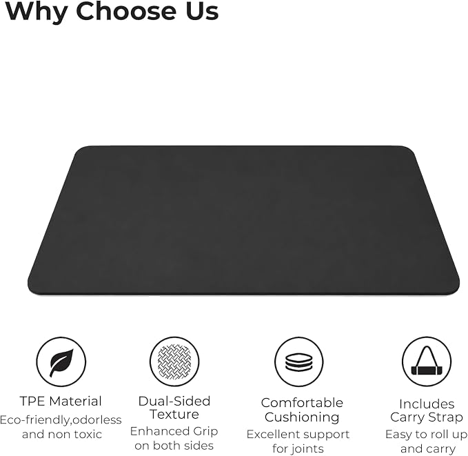 Yoga Mat 72''x24''/35''(8mm/10mm) for Beginners, Thick and Wide Yoga Mat with Carrying Strap for Pilates, Stretching and Home Workout