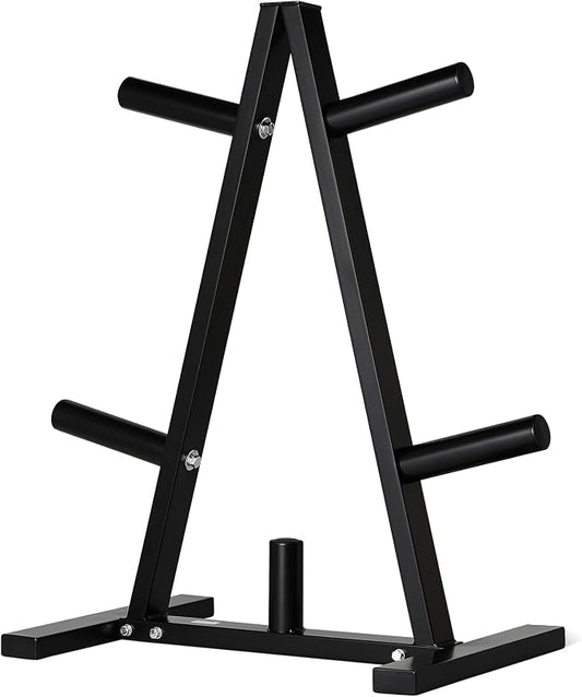 Amazon Basics Weight Plate Tree Rack, Durable Steel, Space-Saving Vertical Design for Home Gym