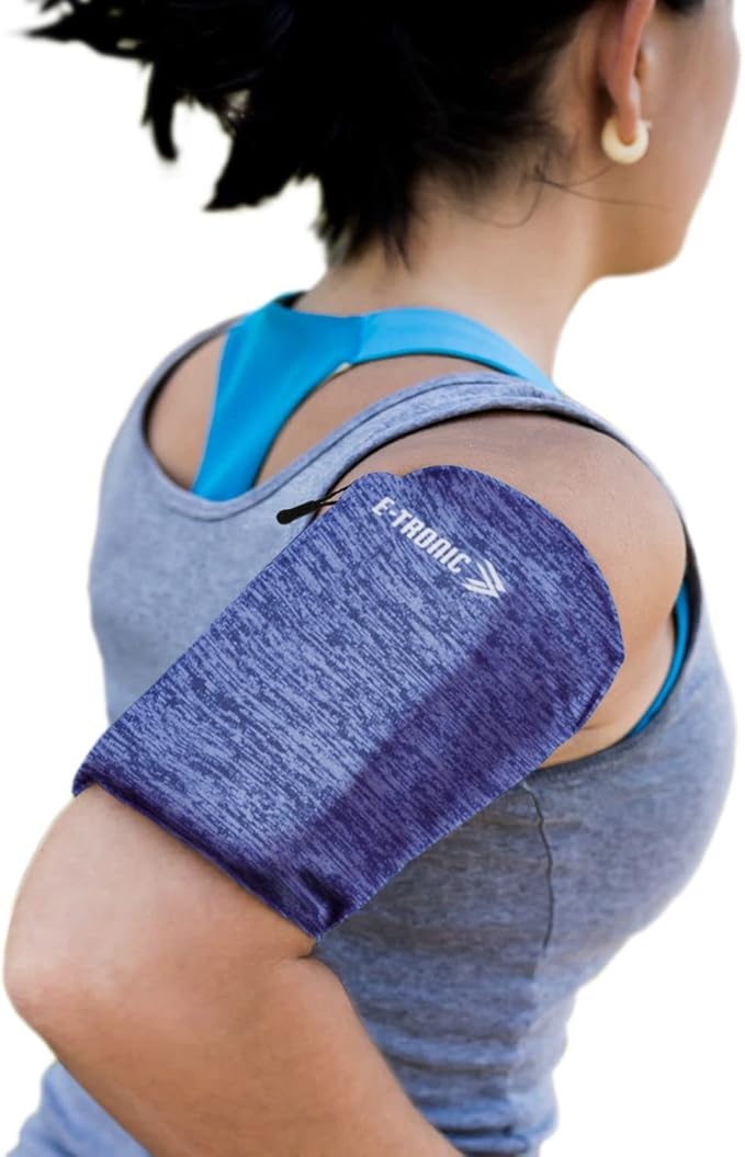 Phone Holder for Running, Cell Phone Arm Bands with Reflective Logo, Phone Strap Armband Fits iPhone and Android, Use for Running, Walking, Hiking and Biking, Blue, Small