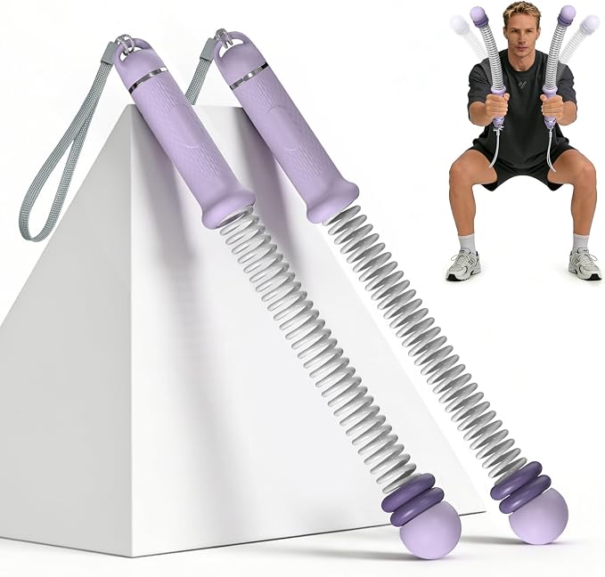 Pinailon Ropeless Battle Ropes Portable Cordless Strength Home Gym Purple | Workout Exercise Rope for Strength Building, Heavy Duty, HIIT & Low-Impact Aerobic Training for Men & Women