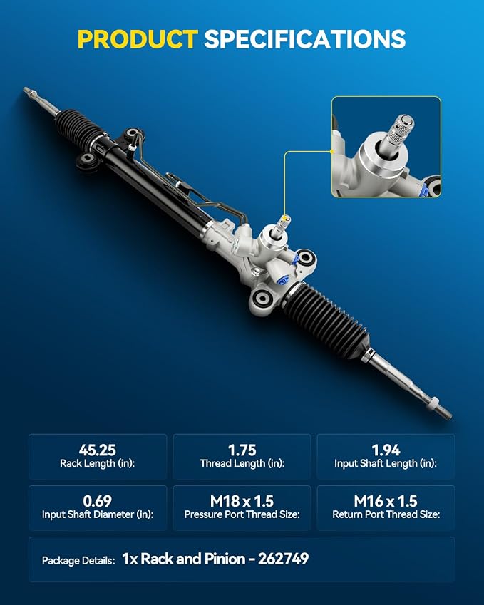 PHILTOP Power Steering Rack and Pinion Assembly for 2007-2011 CR-V | (North American Built) No.262749, 53601SXSA01, 53601SXSA03, 53010SXSA01