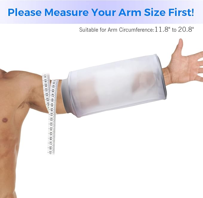 PICC Line Shower Cover, PICC Line Covers for Upper Arm, Waterproof Reusable | IV&PICC Line Sleeve Protector for Shower Adult, Cast Covers for Arm Elbow Chemotherapy Home Infusion Bandage Dressing Wound