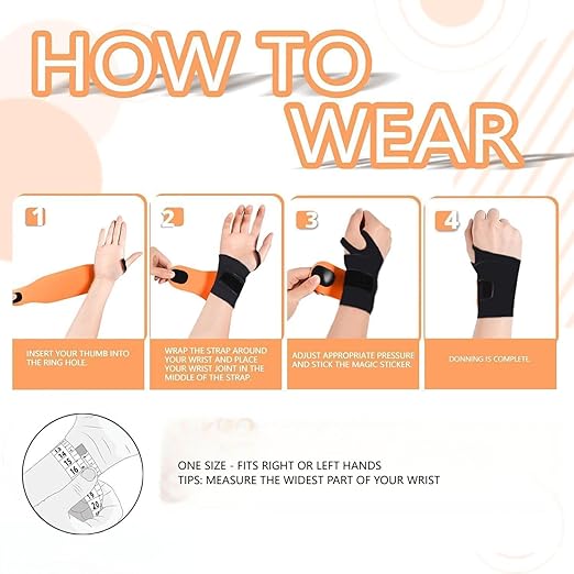 Wrist Brace Support for Carpal Tunnel Pain Relief, Ultra Thin Elastic for Tear, Ulnar Wrist wraps Repetitive Wrist Use Injury, Fit Left or Right Hand, Small and Medium Hands Sizes