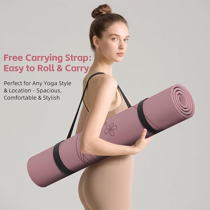 Large 76"x40"x0.4" Yoga Mat | Extra Width & Thick, Non-Slip Exercise Mat, Versatile for Stretching, Yoga Studio, Gym, Home & Indoor/Outdoor Workouts