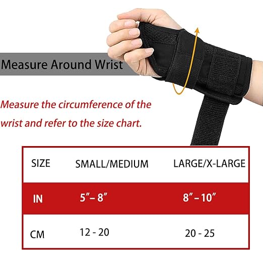 NuCamper Wrist Brace for Carpal Tunnel Night Wrist Support Left Hand Black | Wrist Splint for Men Women, Tendonitis Arthritis Pain Relief,Adjustable Compression Hand Braces, Sleeping, Office Work Typing