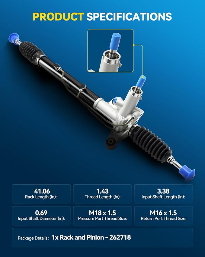 PHILTOP Power Steering Rack & Pinion for 06-10 Civic DX/EX/EX-L/GX/LX/LX-S | No.53601SNAA61, 53601SNAA12, 53601SNAA51, 53601SNAA02, 53010SNEA01, 262718