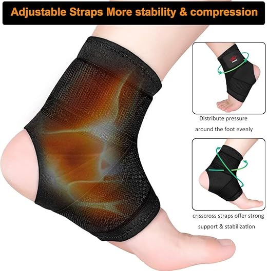 Vinaco Ankle Brace, 2 Pack Ankle Support for Sprained Ankle, Men & Women | Breathable Neoprene, 360° Compression Ankle Support with Adjustable Wrap, Strong Stabilize Ligaments For Sports & Recovery